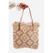 Patterned Large Woven Beach Bag Brown Sadhara