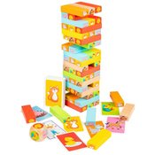 New Classic Toys Lesena stolpna igra Jenga z živalmi