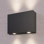 Lucande Kotna zunanja stenska svetilka Henor s 4 LED diodami - Sodobni - grafit - Kovina