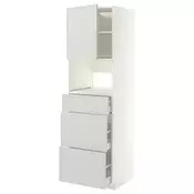 METOD / MAXIMERA Visoki element za ugradne uredaje, bela/Aspudden svetlosiva, 60x60x200 cm