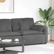 vidaXL Modularni kavč z naslonjalom za roke in blazinami temno siv 100 cm