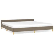 Vidaxl Posteljni okvir brez vzmetnice taupe 200x200 cm blago