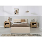 Livetastic OBLAZINJENA POSTELJA 120 cm  x 200 cm , les, kovina, umetna masa, tekstil bež