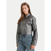 Calvin Klein Jeans jakna LV047E715G Srebrna Relaxed Fit
