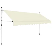 Vidaxl Ročno zložljiva tenda 400 cm krem