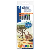 FLOMASTER 6 BARV OBOJESTRANSKI AKVAREL AFRICA DESIGN JOURNEY STAEDTLER 3001 C6-3 BLISTER
