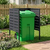 vidaXL Zaslon za smetnjak 85 x 85 x 113 cm Jeklo Antracit