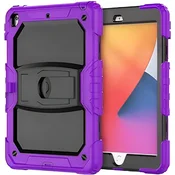 Nikcorp Zaščitni ovitek s stojalom za iPad 10.2 (2019-2021) | Trpežna silikonska zaščita za tablico | Vijoličen