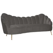 Casa Padrino luxury velvet sofa gray/gold 230 x 94 x H. 90 cm - Living room sofa with fine velvet fabric - Living room furniture - Luxury furniture - Living room furnishings - Luxury furnishings