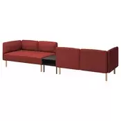 LILLEHEM Modul. sofa 4-sed s pom. stocicem, Gunnared smede-crvena/drvo