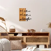 Wallity Zidna dekoracija Live Love Laugh - 369, 55 x 58 cm,  Smeda
