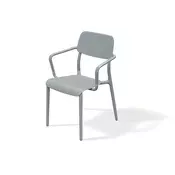 Prosperplast Plastični stol z naslonjali za roke RIMO, siv, 57 x 55,5 x 84 cm
