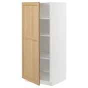 METOD Visoki element s policama, bela/Forsbacka hrastovina, 60x60x140 cm