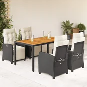 vidaXL Patio Dining Set 4 kos 4-sedežni Black and Cream