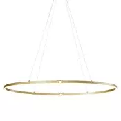 Dizajnerska viseča svetilka medenina 120 cm vklj. LED 3-stopenjsko zatemnjevanje - Ovallo