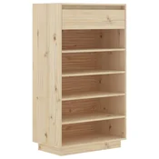 Vidaxl Omarica za čevlje 60x34x105 cm trdna borovina