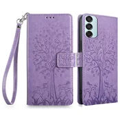 GS Ovitek za Samsung Galaxy M15 5G, lesen, vijoličen