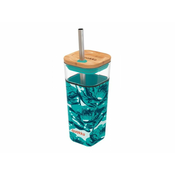 QUOKKA Quokka Cube, steklena skodelica s silikonsko površino Vodni cvetovi, 540ml, 40060