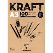 Clairefontaine blok skicirka Brown Kraft A3, 100listni, 90g