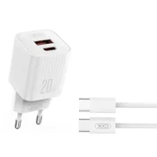 XO L147 Kućni punjač 20W PD + Tip C kabl 1m