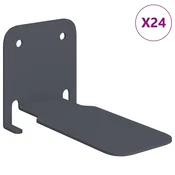Vidaxl Ležeča polica s polico 24 szt. Antracit 6 x 10,8 x 6,6 cm