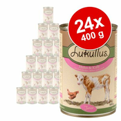 Lukullus Varčno pakiranje Junior 24 x 400 g - Piščanec and teletina