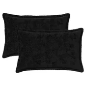 vidaXL Prevleka za blazino 2 kos HOUTEN Črna 50 x 75 cm