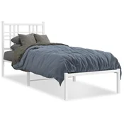 Vidaxl Kovinski posteljni okvir brez vzmetnice z vzglavjem 75x190 cm