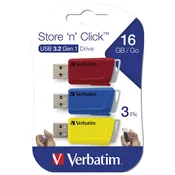 Memorija USB 3x16GB 3.0 StorenClick Verbatim 49306 sortirano blister
