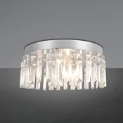 Trio Lighting Stropna svetilka Tommaso, bela, O 35 cm, plastika, IP44 - Dnevna soba/jedilnica - krom, prozoren