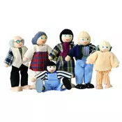 Woody lutke za v hišo, družina, 6 kosov