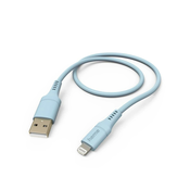 HAMA "fleksibilni" kabel za punjenje, USB-A - Lightning, 1,5 m, silikon, za iPhone, plavi
