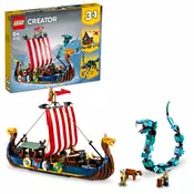 LEGO®® Creator 3in1 Vikinška ladja in kača iz Midgarda (31132)