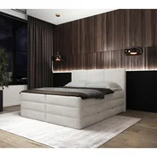 MID.YOU POSTELJA BOXSPRING 160 cm x 200 cm , les, tekstil, leseni material bela