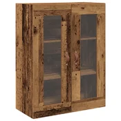 vidaXL vidaXL Omara montirana na steno z steklenimi vrati staro leseno 69,5x34x90 cm, (22046416)
