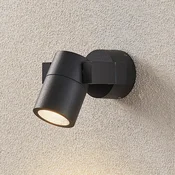 Lucande zunanji stenski reflektor Kavuna, okrogel, antracit, IP54 - Sodobni - Aluminij