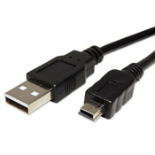 Logo Kabel USB (2.0), USB A moški - miniUSB moški, 1 m, črn, blister