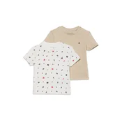 TOMMY HILFIGER Majica bež/mornarska/rdeča/bela