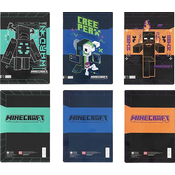 Bilježnica Panini Minecraft - Black Neon, A4, 50 listova, široki redovi, asortiman