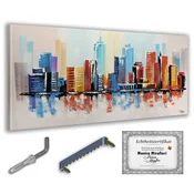 shumee Monica Mirafiori I 100 % ROČNO POSLIKANA I Slika New York I 140x70cm | Ročno poslikana slika | Akrilna slika | Zelo velika akrilna slika I Moderna umetnost I Umetniške slike