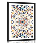 Plakat s paspartujem edinstveni etno vzorec - 30x45 white
