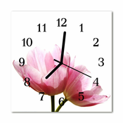 tulup.si Steklena kvadratna ura Tulipani 30x30 cm