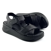 LP Fashion Ženske kožne sandale, Crne