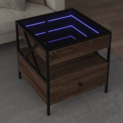 Stolic s beskonacnim LED svjetlima boja hrasta 50x50x51 cm