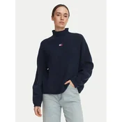 Tommy Jeans Pulover Badge DW0DW23349 Mornarsko modra Relaxed Fit