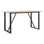 MAISON CHIC Jedilna miza - Kuhinjska miza - Jedilni stol O okvir 160x80x75 cm trdna borovina lito železo, (21715155)