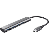 TRUST USB-C adapter Halyx za USB-A 4v1, siv 24948