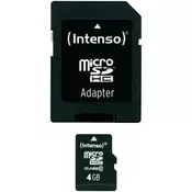 Intenso Kartica microSDHC Intenso, 4 GB, klasa 10, sa SD-adapterom 3413450