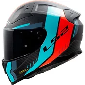 LS2  Ff811 Vector Ii Carbon Grid Matt Red / Cyan