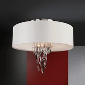 Schuller Valencia Stropna svetilka Domo LED, tekstil in krom - Dnevna soba/jedilnica - Dizajn - krom, bela - Kovina